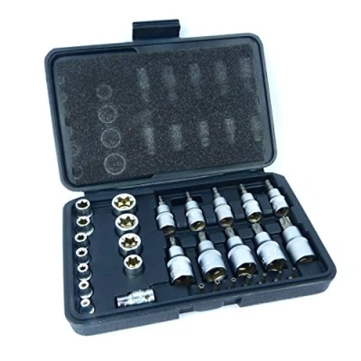 Immagine di Presa a stella E set di bit 30pc maschio femmina Prese Torx &amp; T Socket