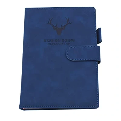 Immagine di Notebook A5, Journal A5 Notepad Note Book, 360 Pages Faux Leather Hardcover Notebooks with Pen Loop, Perfect for Office School Home Business Writing &amp; Taking (Dark Blue)