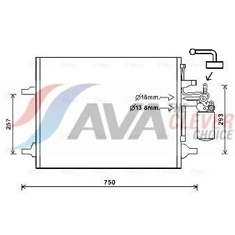 Immagine di PRASCO VO5166D Condensatore con essiccatore 18 13 Alluminio 575 R 134a VOLVO: XC70 II Station Wagon, S80 II, XC60 I