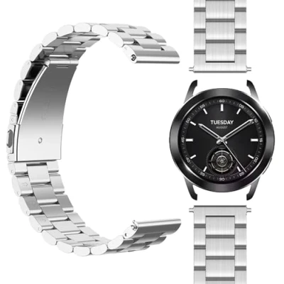Immagine di GIOPUEY Cinturini Compatibile con Xiaomi Watch S3/Watch S4, Acciaio Inossidabile Cinturino [Resistente all&#039;Usura] Silver