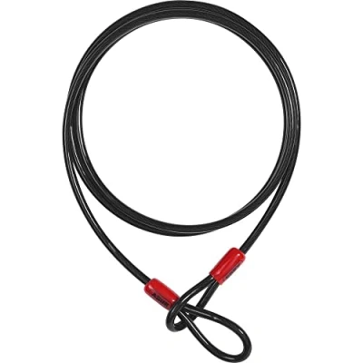 Immagine di ABUS Cobra 8 loop cable cavo in acciaio rivestito plastica sicurezza per accessori di biciclette e moto lunghezza 2,5 metri, spessore mm, nero