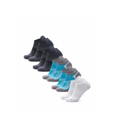Immagine di DANISH ENDURANCE Calzini da Running Uomo Donna Corti, Calze Corsa Anti Vesciche, Tecnici e Sport, 5 Paia Multicolore (2xGrigio, 2xAzzurro Caraibi, 2xBianco) 43 47