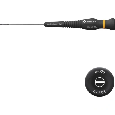 Immagine di Bernstein Tools for Electronics Elettronica e meccanica di precisione Cacciavite a taglio Larghezza della lama: 2 mm Lunghezza 60