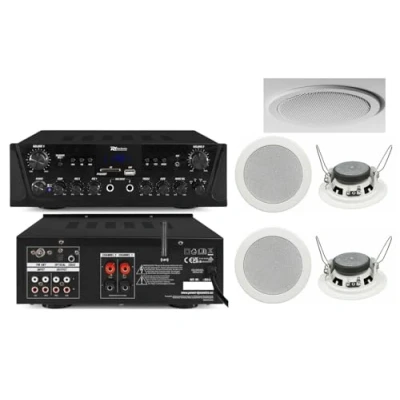 Immagine di KIT AUDIO FILODIFFUSIONE 2C CONTROFFITTO VOLUME SEPARABILI BLUETOOTH RADIO FM (CON 4 CASSE)