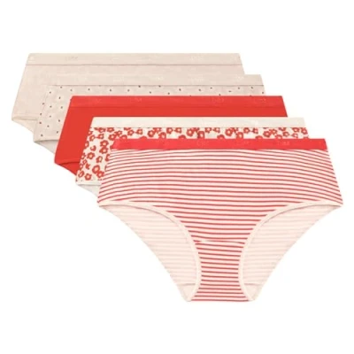 Immagine di DIM Culotte Les Pockets in Cotone Colorate Donna x5, Rosso/Rosa/Bianco, S