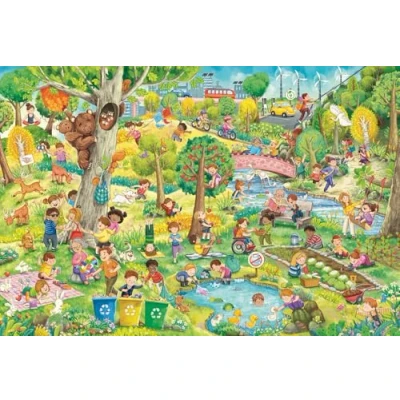Immagine di Schmidt Spiele 56531 Gioco, divertimento e protezione dell&#039;ambiente, puzzle per bambini da 150 pezzi in cartone erba, Multicolore