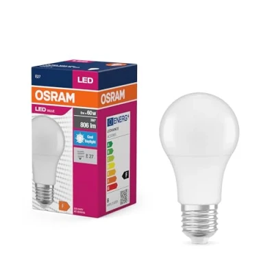 Immagine di OSRAM 4099854109829 LED (monocolore) ERP F (A G) E27 Forma di bulbo 8.5 W = 60 Bianco freddo (Ø x A) mm 1 pz.