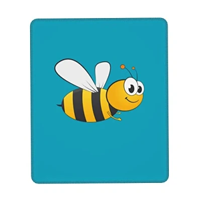 Immagine di tappetino per mouse con base in gomma antiscivolo Cartoon Bee stampato computer portatile divertente casa e ufficio