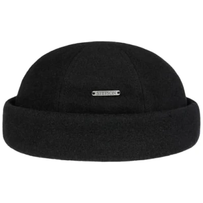 Immagine di Stetson Sparr Cappellino da Portuale Berretto Invernale Uomo con Fodera in Pile Lana Cachemire Autunno/Inverno Nero XL (60 61 cm)
