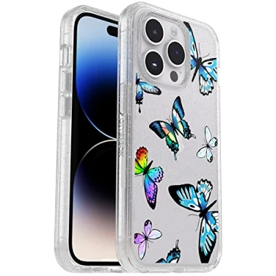 Immagine di Otterbox Cover per iPhone 14 Pro Symmetry Clear, resistente a shock e cadute, sottile, testata 3x MIL STD 810G, protezione antimicrobica, Butterfly