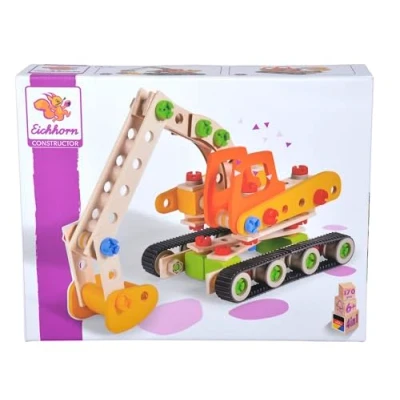 Immagine di Eichhorn 4 Varianti di Modello: Escavatore per brugola, Tubo carico, Posteriore, Ruota da Neve 170 Pezzi, FSC 100%, Legno faggio, plastica, BSK, 6J+ Made in Germany, Multicolore, 100039096