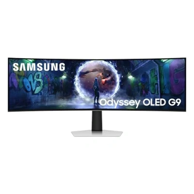 Immagine di Samsung Monitor Gaming Odyssey OLED G9 (S49DG934), Curvo (1800R), 49&#039;&#039;, 5120x1440 (DQHD), 32:9, HDR10+, Glare Free, 240Hz, 0,03ms (GtG), HDMI, Micro DP, Ingresso Audio