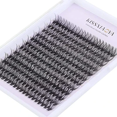 Immagine di KISSXIAOYA Estensioni di Ciglia a grappolo, 240pcs 40D 0.07D Curl Soft Individual Lashes Naturale False Cluster DIY Eyelash Extension (15mm, 240 pezzi 40 0,07 D curl)