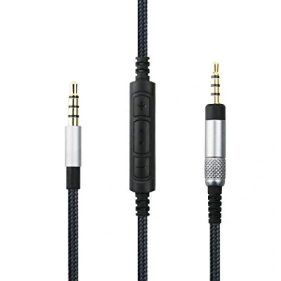 Immagine di cavo audio di ricambio con microfono in linea e controllo volume, compatibile cuffie Bose QC25, QC35, QC35II, QuietComfort 25 35, Samsung Galaxy/Huawei/Android