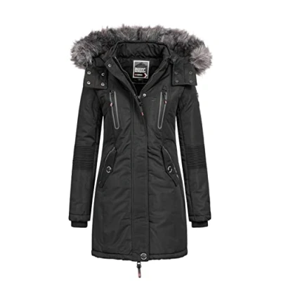 Immagine di Geographical Norway Giacca invernale da donna Coracle/Coraly XL con cappuccio in pelliccia Nero II L