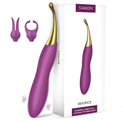 Immagine di SVAKOM vibrazione ad alta frequenza per donne, vibratore clitoride in silicone, 10 modalità di e 2 teste vibratore, giocattolo sessuale set vibratori donne