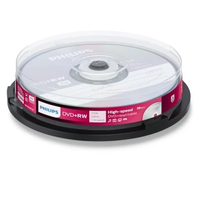 Immagine di Philips DW4S4B10F/10 DVD+RW 4.7 GB, 4 X, 120 minuti, Confezione da 10 Pezzi