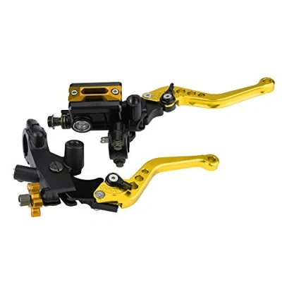 Immagine di 1 paio di leve freno e frizione per motociclo, set destra sinistra, con serbatoio cilindrico il liquido frizione, 22 mm.