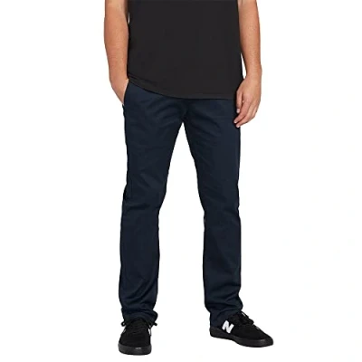 Immagine di Volcom Frickin Pantaloni Chino Elasticizzati, vestibilità Moderna, Dark Navy 1, 46W x 34L Uomo