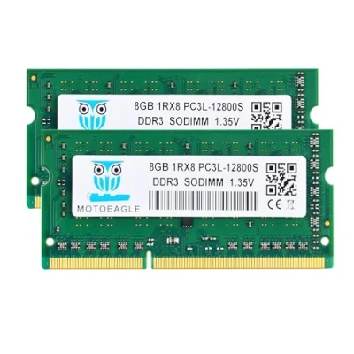 Immagine di RAM da 16 GB 1Rx8 PC3L 12800S, kit (2 x 8 GB) DDR3L 1600 SODIMM 12800 DDR3 Mhz 1,35 V Dual Rank per laptop 204 pin CL11