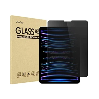 Immagine di ProCase Pellicola Protettiva per iPad Pro 11 Pollici 2021 2020 2018, [Anti Spia] Vetro Temperato Privacy [Durezza 9H] [Resistente ai Graffi] [Senza Bolle][Anti Impronte Digitali/Olio]