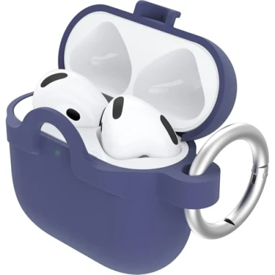 Immagine di OtterBox Custodia Soft Touch per AirPods (4th Gen), soffice al Tatto, antishock, Graffi e Cadute, Ultra Sottile con moschettone, Viola