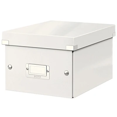 Immagine di Leitz Click &amp; Store WOW Scatola Archivio Piccola, per Riporre e Trasportare Documenti A5 Oggetti di Piccole Dimensioni, Adatta a Casa Ufficio, Bianco, 60430001