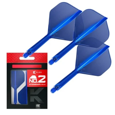 Immagine di Target Darts K Flex Integrated Dart Flight And Shaft, No.2 Blue (Intermediate) Confezione da 3 No 2, voli per Freccette e Stelo di precisione 2 in 1