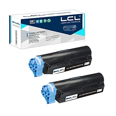 Immagine di LCL Cartucce di Toner Compatibile B411 B431 44574702 3000Pagine (2Nero) Sostituzione per OKI B411D B411DN B431D B431DN Plus MB491 MB461 MB471 MB471W
