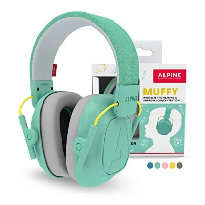 Immagine di Alpine Muffy Kids Cuffie Protezione per bambini dai 5 ai 16 anni Cuffia antirumore di prima qualità studiata orecchie fascia regolabile Menta