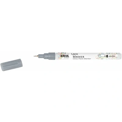 Immagine di KREUL 47421 Marcatore a lacca extrafine, argento, larghezza linea circa 0,8 mm, punta fine per lavori in filigrana, disegnare, etichettare e decorare regali originali