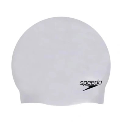 Immagine di Speedo Unisex Plain Moulded Silicone Swimming Cap Tried and Trusted, Grey, One Size