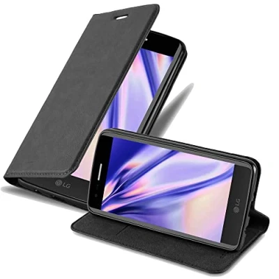 Immagine di Cadorabo Custodia Libro per LG K8 2017 in Nero di Notte con Vani Carte, Funzione Stand e Chiusura Magnetica Portafoglio Cover Case Wallet Book Etui Protezione