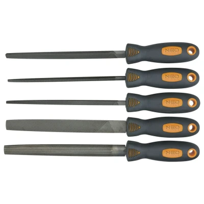 Immagine di NEO TOOLS 37 610 Serie di lime 200 5 lima piatta a punta, triangolare, quadrangolare, mezzotonda, tonda