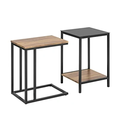 Immagine di SoBuy Set di 2 tavolini,Tavolino da Divano, Impilabili, Tavolino d&#039;appoggio, FBT99 F