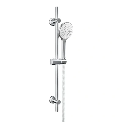 Immagine di Görbach Colonna Doccia con Doccetta, Cromo Asta Supporto per Doccia, Soffione Tubo e Supporto, Barra Saliscendi 70cm a Mano (D12CP)
