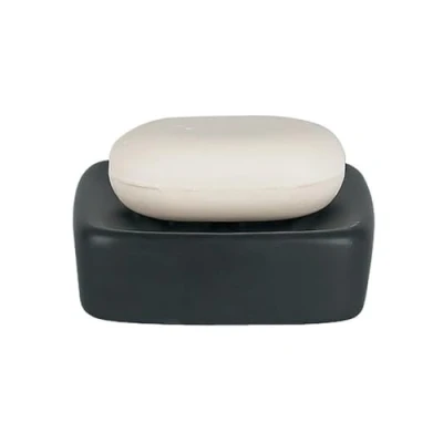 Immagine di Spirella 3,5 x 10,5 cm, Nero Collezione Retro, Vassoio per Pillole di Sapone, Grigio, Grès porcellanato