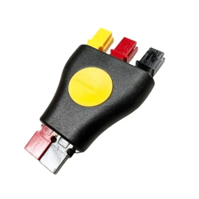 Immagine di Tour Fit Plug &#039;n&#039; Play Adattatore a 3 vie per PowaKaddy FW3 FW5 FW7 rosso/giallo/nero cavo connettore batteria da golf Anderson