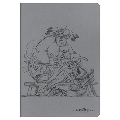 Immagine di Clairefontaine 812997C Quaderno cucito con immagine &#039;&#039;Asterix Penciled&#039;&#039; su sfondo grigio A5 14,8 x 21 cm 64 pagine a righe 90g Carta avorio, 3 immagini, consegna casuale