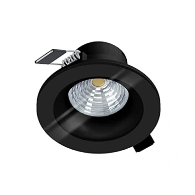 Immagine di EGLO Led faretto da incasso Salabate, spot dimmerabile in alluminio e vetro, luce nero, trasparente, bagno, bianco neutro, IP44, Ø 8,8 cm