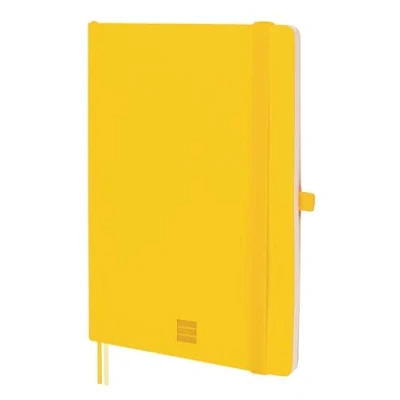 Immagine di finocam Taccuino Nexo Copertina Morbida Pagine Bianche Giallo, A5 con Fogli Microforati, Tasca e Portapenna, 72 Fogli, Ideale per Scrivere Disegnare