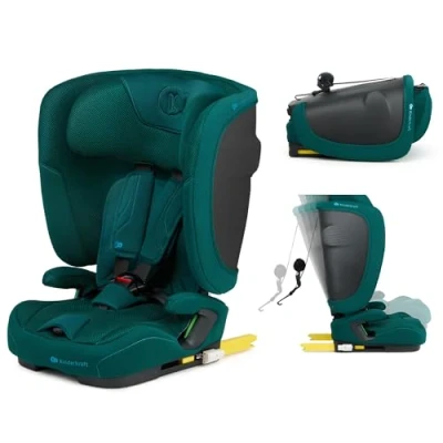 Immagine di Kinderkraft FIX2GO Seggiolino per bambini i Size, 76 150 cm, Isofix, Top Tether, saferide sensor, fino a ca. 12 anni, sistemi di sicurezza, rivestimenti alta qualità, reclinabile, Verde