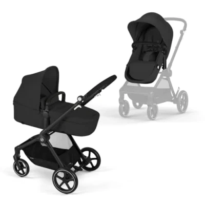 Immagine di CYBEX Gold Passeggino 2 in 1 EOS, Sistema da Viaggio, Dalla Nascita fino a 22 kg (circa 4 Anni), Moon Black