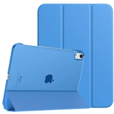 Immagine di TiMOVO Cover Custodia Compatibile con iPad 10 Generazione 10,9&quot; 2022, Retro in PC Rigido Semi Trasparente, Funzione di Auto Sveglia/Sonno, Onda Blu