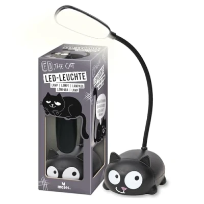 Immagine di moses. Ed, the Cat Lampada da scrivania a LED, flessibile, design forma di gatto, ricaricabile, con batteria e connettore USB C