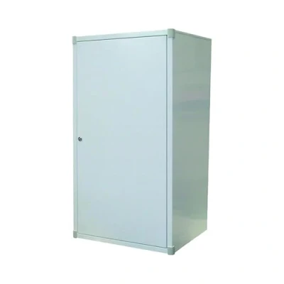 Immagine di Copricaldaia da esterno 80 x 48 30 cm in metallo colore bianco con serratura a chiave 111935