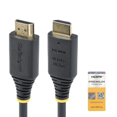 Immagine di StarTech.com Cavo HDMI 2.0 Certificato Premium da 4m ad Alta Velocità, 4K 60Hz/1440p 144Hz. Cavetto UHD 18Gbps in TPE