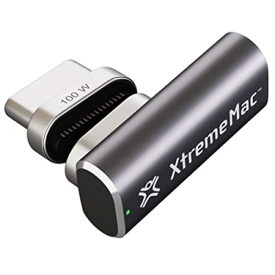 Immagine di Xtrememac XWH MTA 13 Adattatore Magnetico per Cavo USB C Sincronizza e Carica Dotato di Luce LED Verde Quando è Inserito in Alluminio Durevole Alta qualità