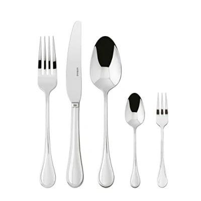 Immagine di Sambonet Royal 52563 G6 Set di Posate da Tavola monoblocco in acciaio inox 18/10, per 6 persone, 30 pezzi: forchette, cucchiai, coltelli, cucchiaini tè, forchette dolce