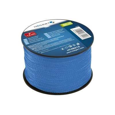 Immagine di Högert Technik Filo per muratura 50 m da blu Ø 1,5 mm Resistente agli strappi e carico Su bobina/corda/cordicella/cordicella/filo pavimentazione